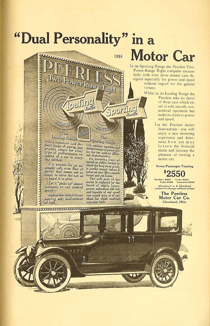 1918 Peerless Auto Advertising